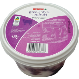 Photo of SPAR Yoghurt Greek Berry Mix 450gm
