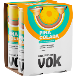 Photo of Vok Non-Alcoholic Pina Colada Mocktail 4x250ml