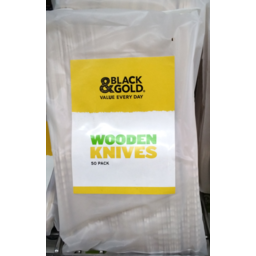 Photo of Black & Gold Knife Wooden 50pk