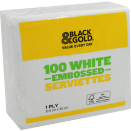 Photo of Black & Gold Serviettes 100pk