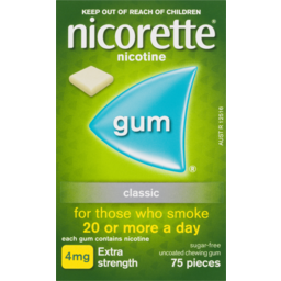 Photo of Nicorette Quit Smoking Extra Strength Nicotine Gum Classic 75 Pack