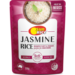 Photo of Sunrice Steamed Rice Jasmine Fragrant White Rice Perfectly Cooked In 90 Secs Gluten Free 250g