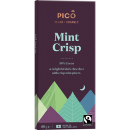 Photo of Pico Organic Mint Crisp 58% Cocoa Dark Chocolate Block 80g