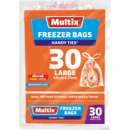 Photo of Multix Freezer Bags Handy Ties Large 30 Pack 