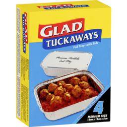 Photo of Glad Tuckaways Foil Trays With Lids Medium 4 Pack 
