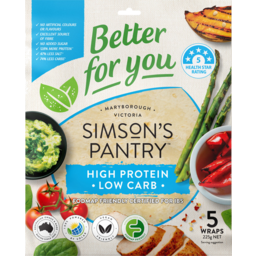 Photo of Simsons Pantry Wraps High Protein Low Carb 5 Pack
