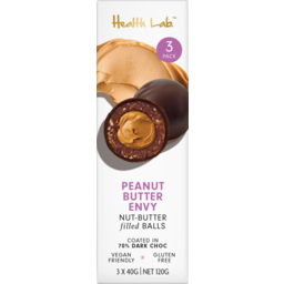 Photo of Health Lab Ball Multipack Peanut Butter Envy Nut-Butter Filled Ball 3 Pack X 40g
