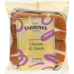 Photo of Yarrows Hot Cross Buns Cheese & Onion 4 Pack
