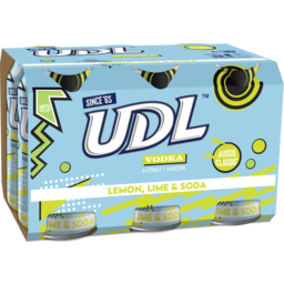 Photo of UDL Vodka & Lemon, Lime & Soda 6x375ml