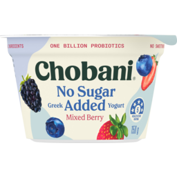 Photo of Chobani No Added Sugar Mixed Berry Greek Yogurt 150g