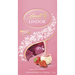 Photo of Lindt Lindor Strawberries & Cream Chocolates Sharing Bag 125g
