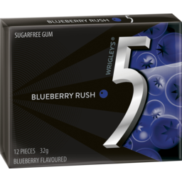 Photo of Wrigleys 5 Gum Blueberry Rush Flavoured Sugarfree 12 Pieces 32g