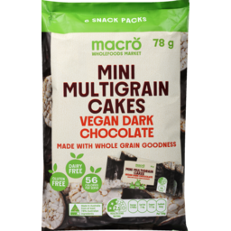 Photo of Macro Organic Mini Multigrain Rice Cakes Vegan Dark Chocolate 6 Pack