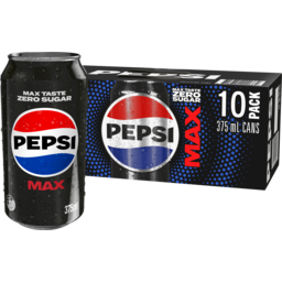 Photo of Pepsi Max No Sugar Cola Soft Drink Cans Multipack Pack 10x375ml