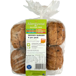 Photo of AllergyWise Seeded Hamburger Burger Buns Large6 Pack