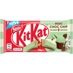 Photo of Nestle Kit Kat Mint Choc Chip Chocolate Bar 45g