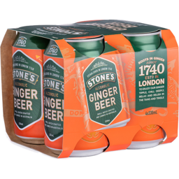 Photo of Stones Premium Ginger Beer Can 330ml 4pk