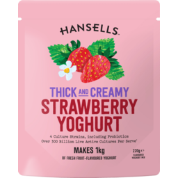 Photo of Hansells Yoghurt Powder Thick & Creamy Strawberry 220g
