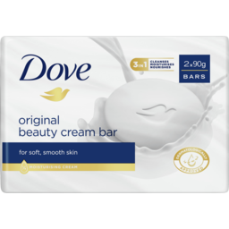 Photo of Dove Beauty Cream Bar For Soft, Smooth, Healthy-Looking Skin Original With 1/4 Moisturising Cream 2 X 90 G
