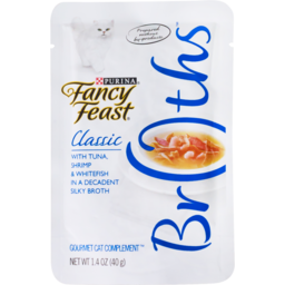 Photo of Purina Fancy Feast Broths Classic With Tuna, Shrimp & Whitefish In A Decadent Silky Broth 40g