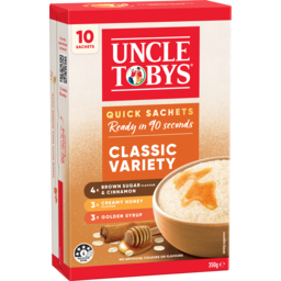 Photo of Uncle Tobys Oats Quick Sachets Porridge Classic Variety Multi Pack