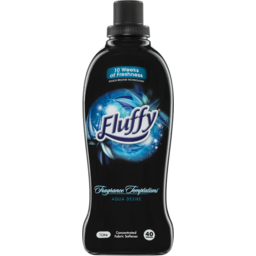 Photo of Fluffy Concentrate Liquid Fabric Softener Conditioner Fragrance Temptations Aqua Desire 1l 40 Washes Made In Australia 1l