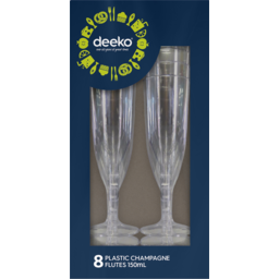 Photo of Deeko Plastic Champagne Flutes 8 Pack