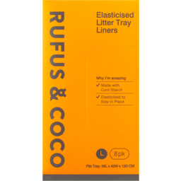 Photo of Rufus & Coco Elasticised Litter Tray Liners Large - Plant Based 8pk