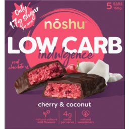 Photo of Noshu Low Carb Bars Cherry & Coconut Indulgence 160g