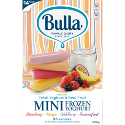 Photo of Bulla Frozen Yoghurt & Real Fruit Mini Variety 14 Pack 504g