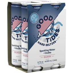 Photo of Good Tides Hard Seltzer Guava 6.7% 300ml 4 Pack
