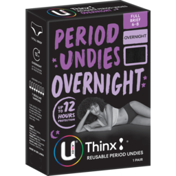 Photo of U By Kotex Thinx Period Underwear Black Overnight Size 6-8