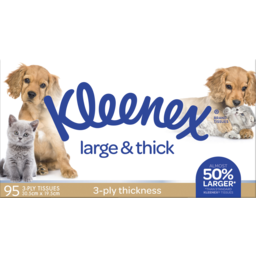 Photo of Kleenex Large & Thick 3 Ply Facial Tissues 95 Pack