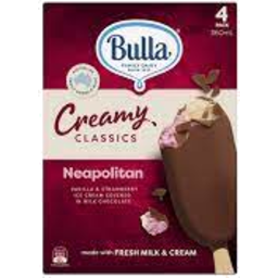 Photo of Bulla Creamy  Classic Neapolitan 4 Pack