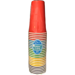 Photo of Qiwi 16oz Multi Colour Paper Cups 25pk