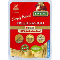 Photo of San Remo Beef Ravioli Fresh Pasta 350g