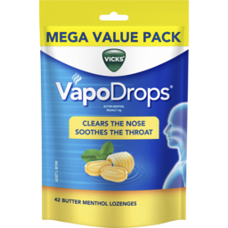 Photo of Vicks Vapodrops Butter Menthol Lozenges Value 42 Pack