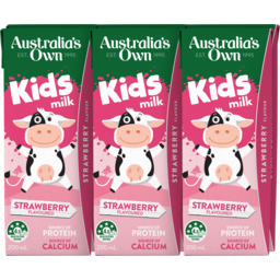 Photo of Australia's Own Strawberry Flavoured Kids Milk 6x200ml 6.0x200ml
