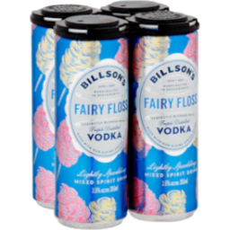Photo of Billsons Fairy Floss Vodka 355ml 4 Pack