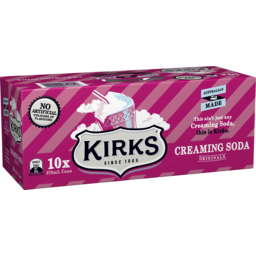 Photo of Kirks Creaming Soda Multipack Cans Soft Drink 10x375ml