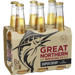 Photo of Great Northern Brewing Co. Super Crisp Lager 6 X 330ml Bottles 6.0x330ml