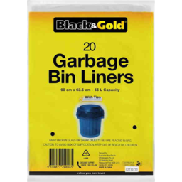 Photo of Black & Gold Garbage Bags 20s