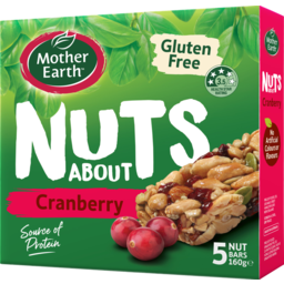 Photo of Mother Earth Nuts About Nut Bars Cranberry 5 Pack