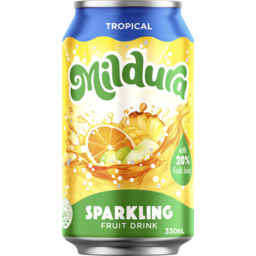 Photo of Mildura Sparkling Fruit Drink Tropical 330ml 330ml