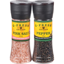 Photo of G Fresh Coarse Himalayan Pink Salt & Whole Black Peppercorns Grinder Pack