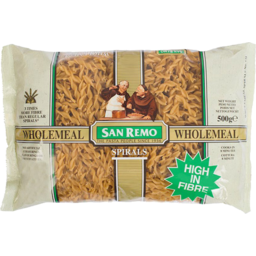 Photo of San Remo Spirals Wholemeal Pasta 500g