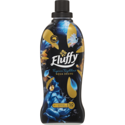 Photo of Fluffy Concentrate Liquid Fabric Softener Conditioner, 1l, 50 Washes, Aqua Desire, Fragrance Temptations 1l
