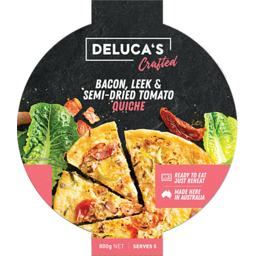 Photo of Deluca's Bacon Leek & Semi-dried Tomato Quiche