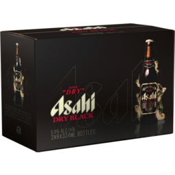 Photo of Asahi Super Dry Black Bottle 334ml 18pk