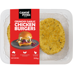 Photo of Canon Foods Crunchy Garlic Chicken Burgers